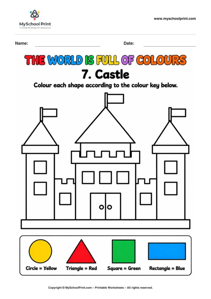 shape coloring worksheet 87 for preschool and kindergarten
