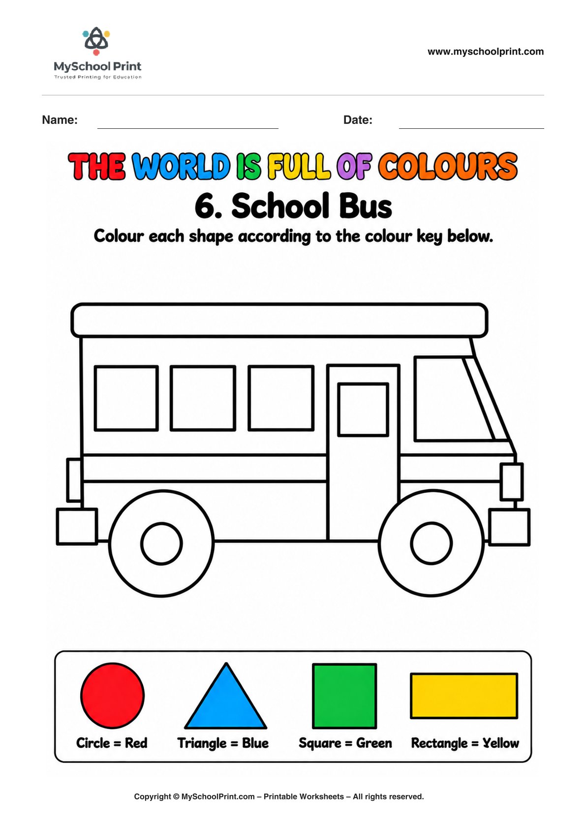 shape coloring worksheet 88 for preschool and kindergarten