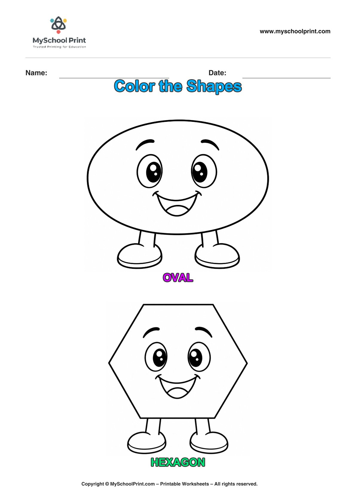 shape coloring worksheet 89 for preschool and kindergarten