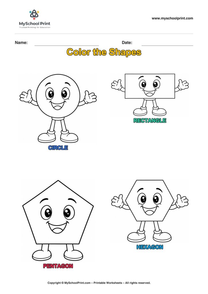 shape coloring worksheet 9 for preschool and kindergarten