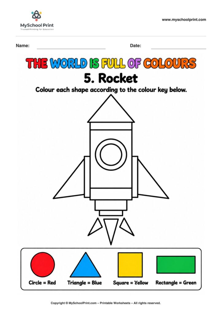 shape coloring worksheet 90 for preschool and kindergarten