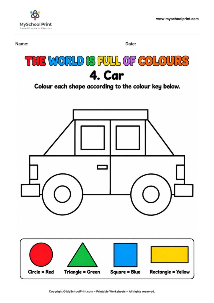 shape coloring worksheet 91 for preschool and kindergarten