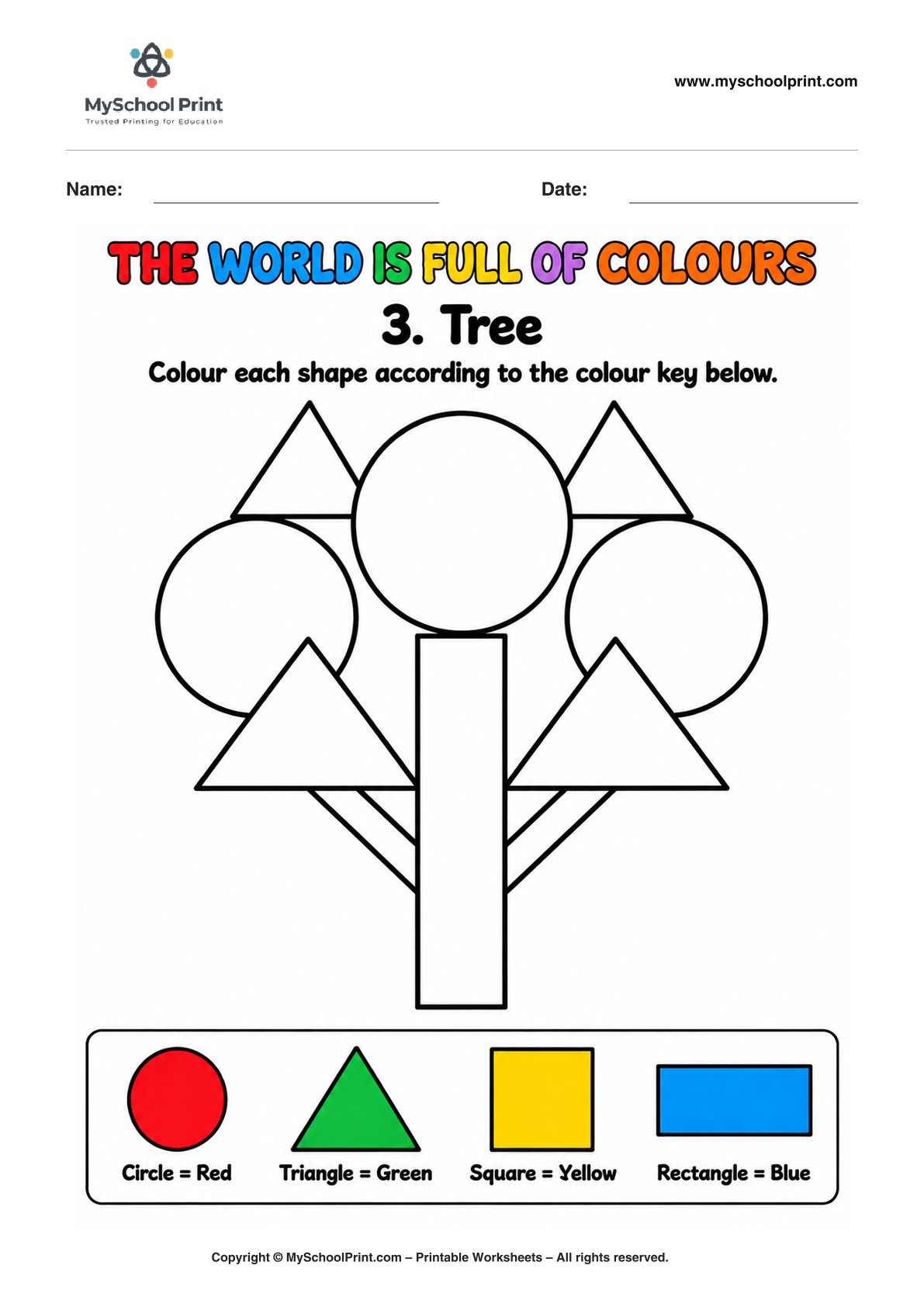 shape coloring worksheet 92 for preschool and kindergarten