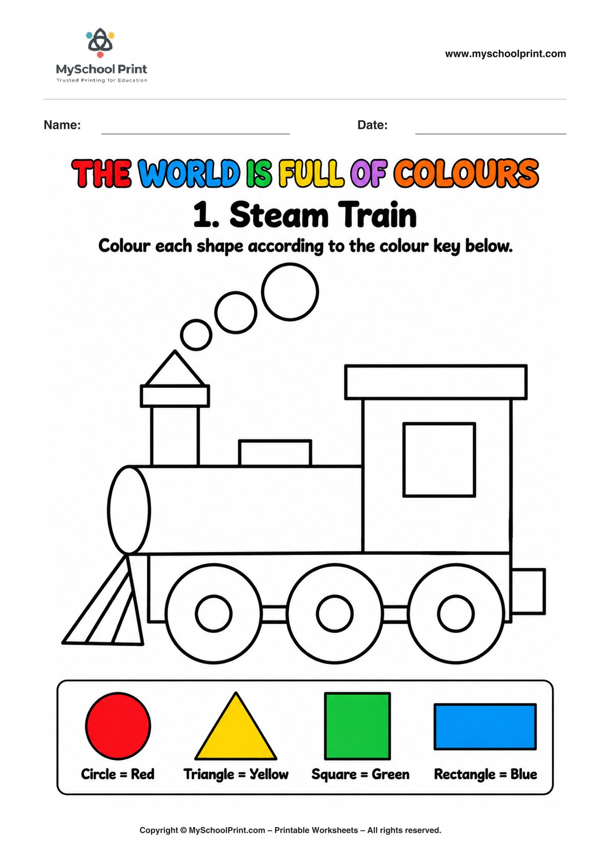 shape coloring worksheet 94 for preschool and kindergarten