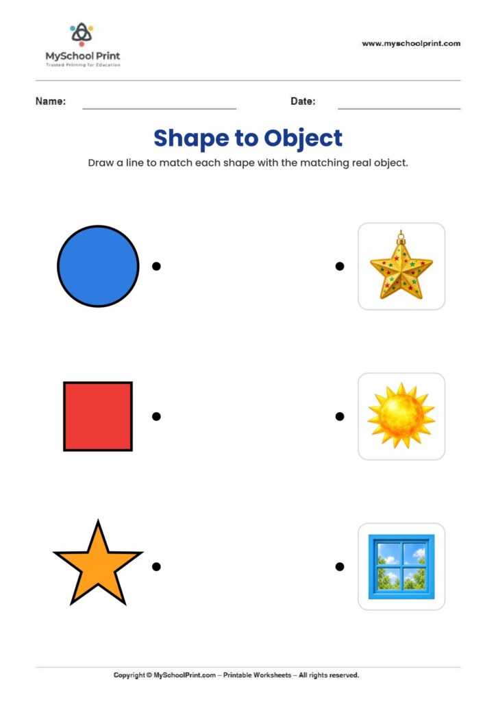 shape matching worksheet 21 for preschool and kindergarten