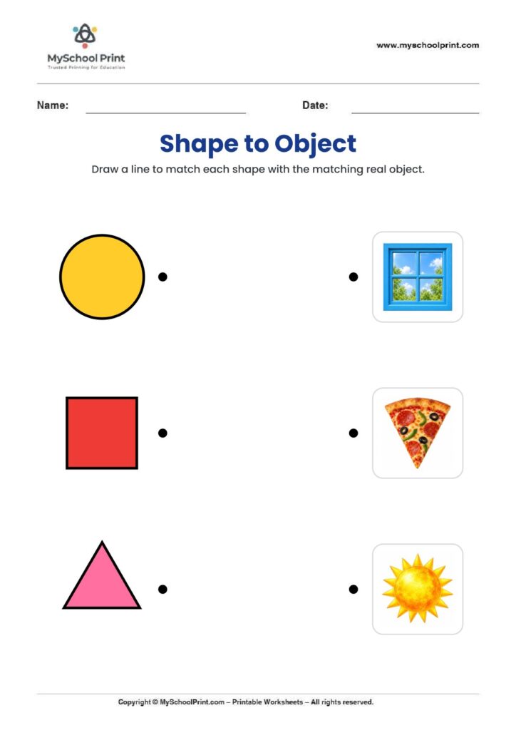 shape matching worksheet 23 for preschool and kindergarten