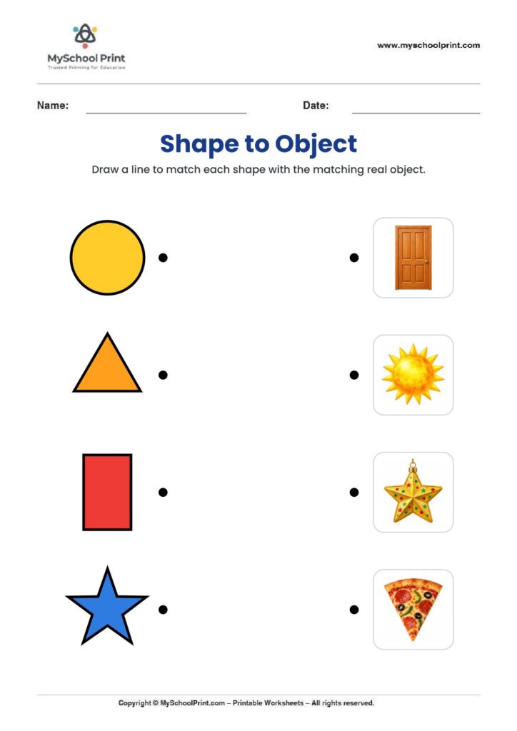 shape matching worksheet 26 for preschool and kindergarten