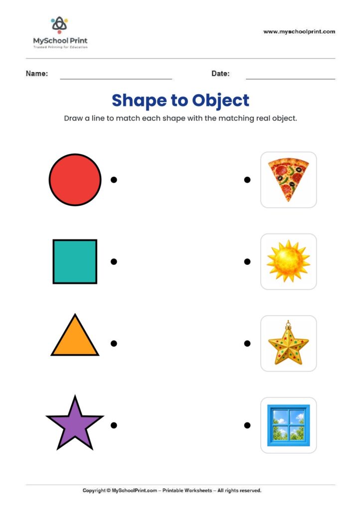 shape matching worksheet 28 for preschool and kindergarten