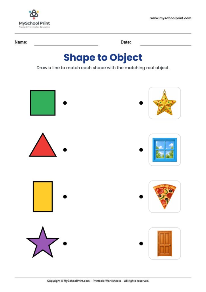 shape matching worksheet 29 for preschool and kindergarten