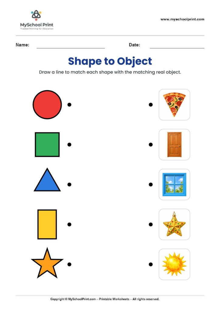 shape matching worksheet 31 for preschool and kindergarten