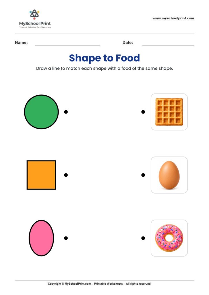 shape matching worksheet 32 for preschool and kindergarten