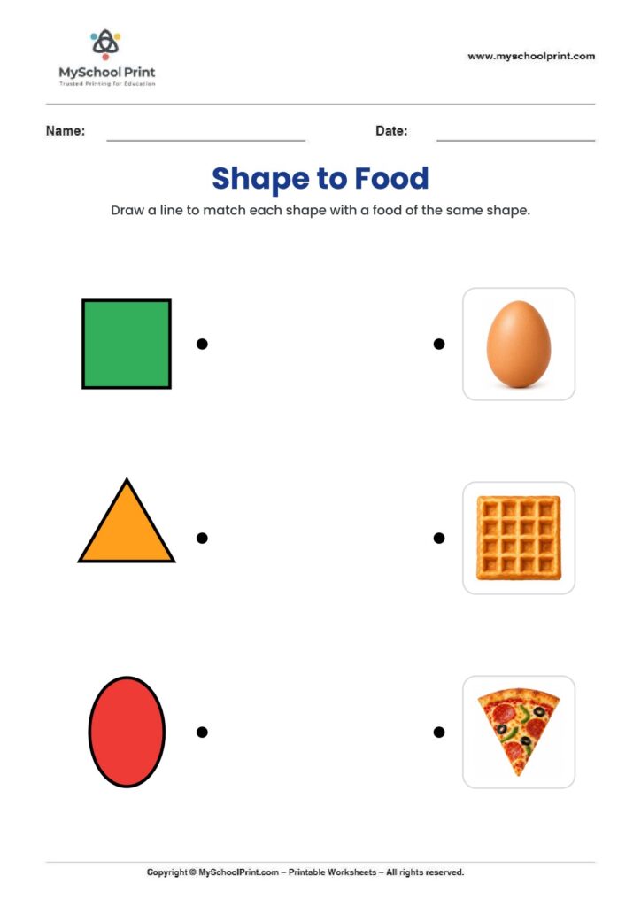 shape matching worksheet 33 for preschool and kindergarten