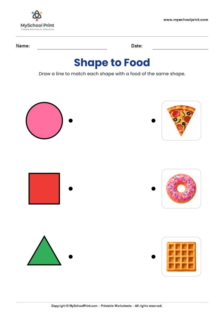 shape matching worksheet 34 for preschool and kindergarten
