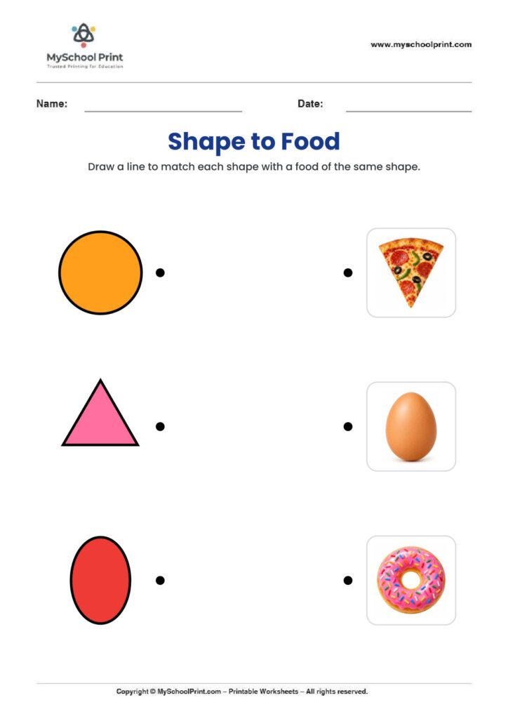 shape matching worksheet 35 for preschool and kindergarten
