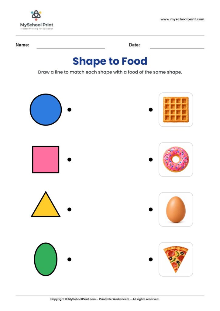 shape matching worksheet 36 for preschool and kindergarten