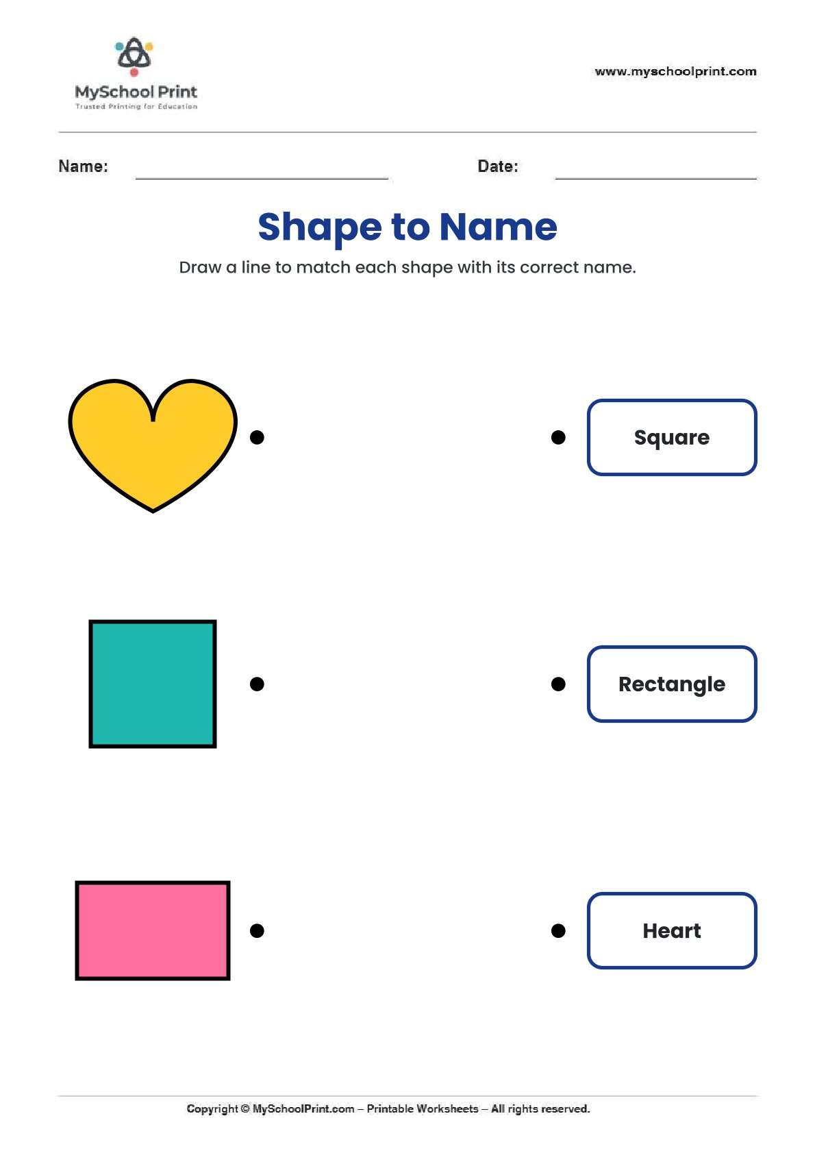 shape matching worksheet 38 for preschool and kindergarten