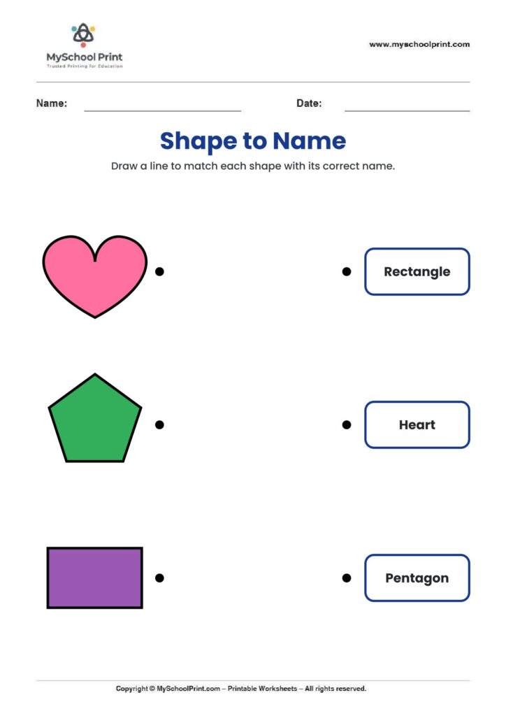 shape matching worksheet 39 for preschool and kindergarten