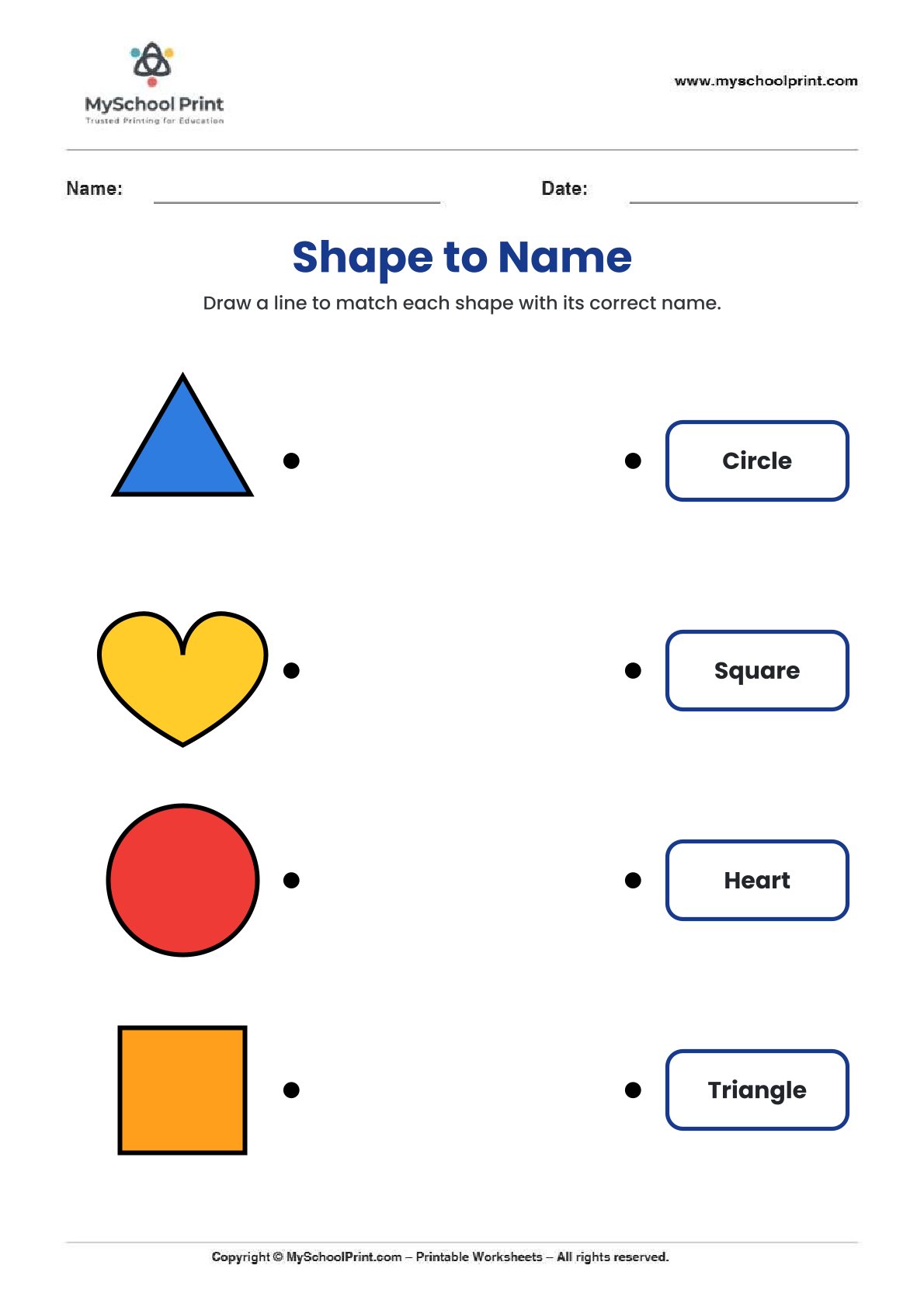 shape matching worksheet 41 for preschool and kindergarten