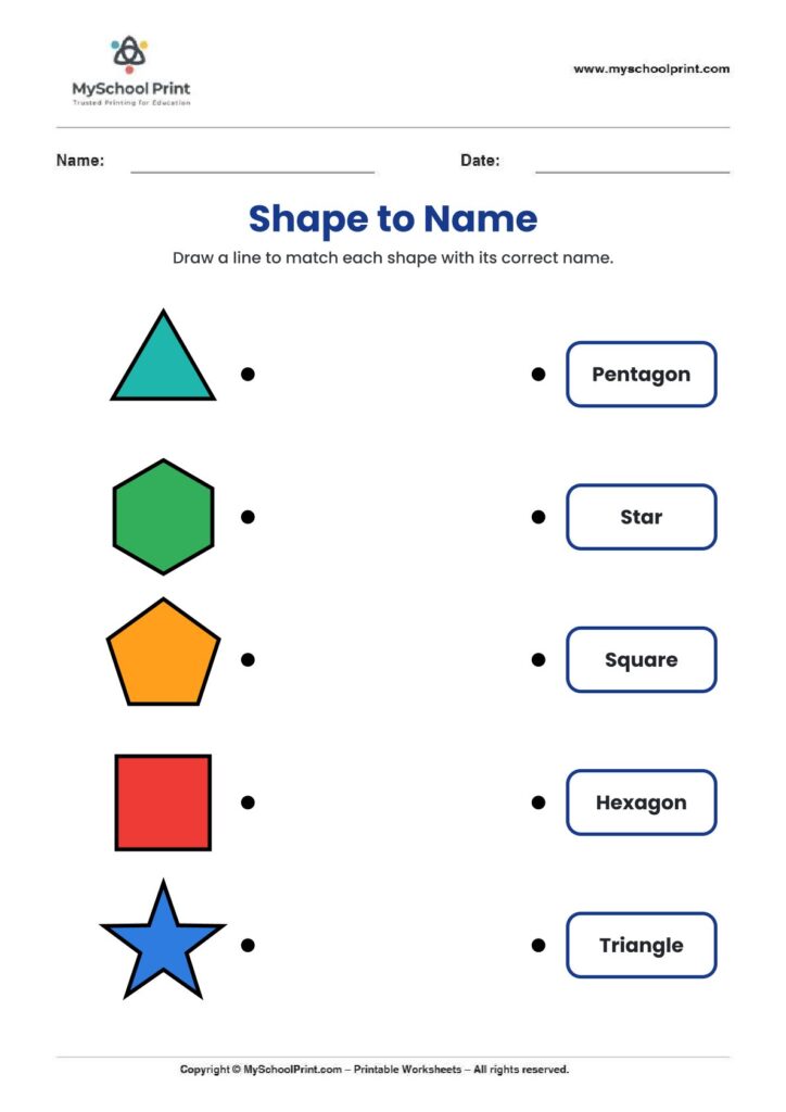shape matching worksheet 45 for preschool and kindergarten