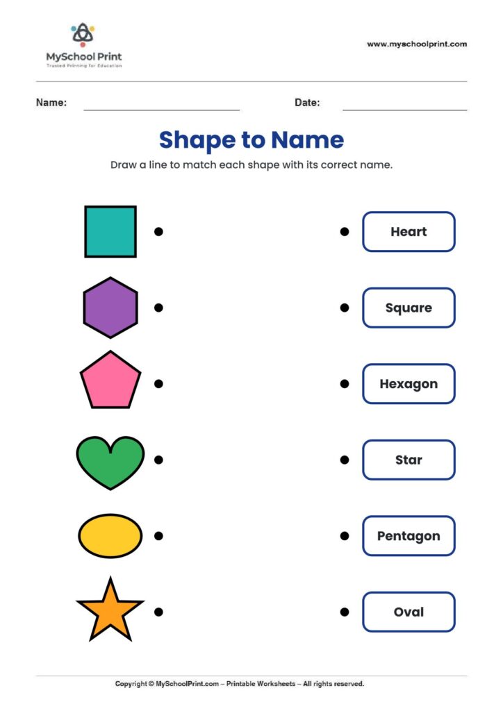 shape matching worksheet 46 for preschool and kindergarten