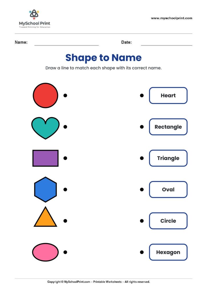 shape matching worksheet 47 for preschool and kindergarten