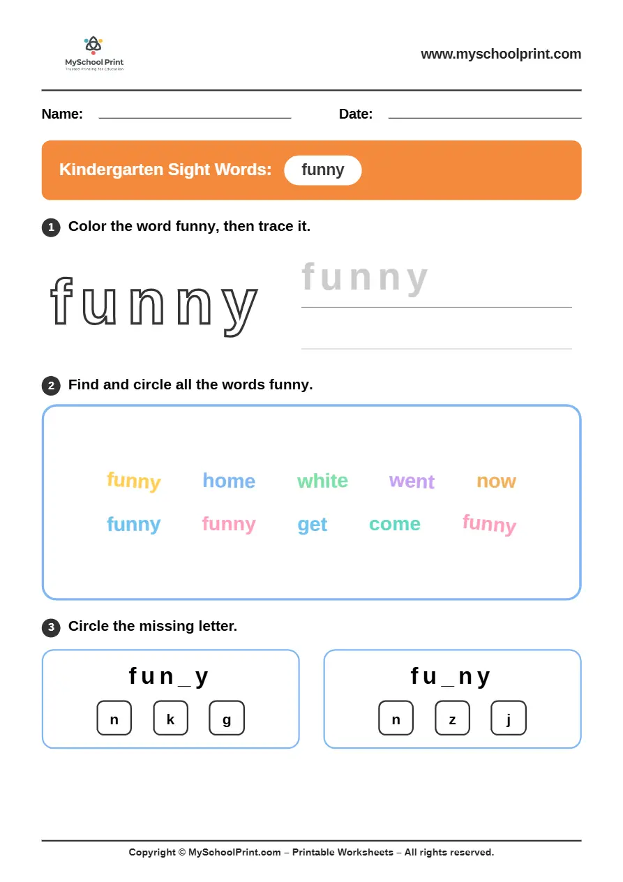 sight words worksheet 11 for kindergarten reading practice