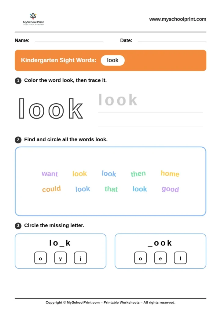 sight words worksheet 21 for kindergarten reading practice