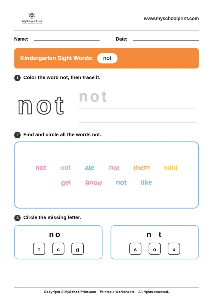 sight words worksheet 25 for kindergarten reading practice
