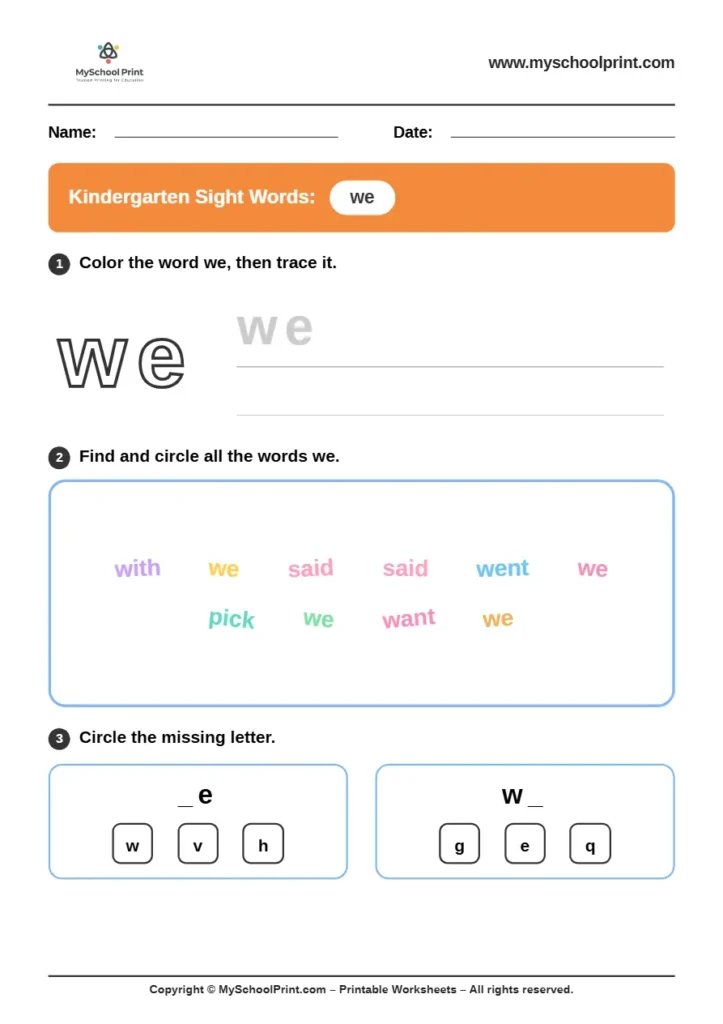 sight words worksheet 37 for kindergarten reading practice