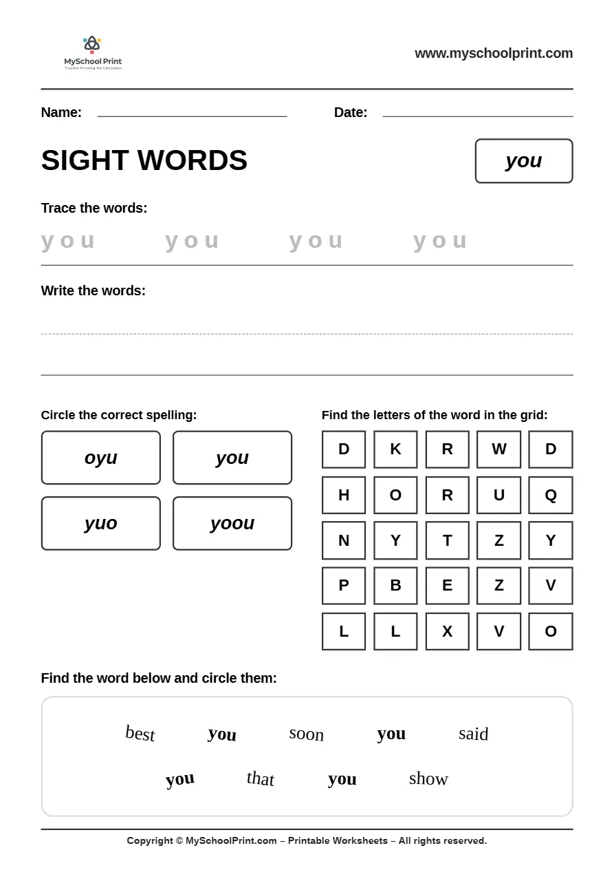 sight words worksheet 40 for kindergarten reading practice