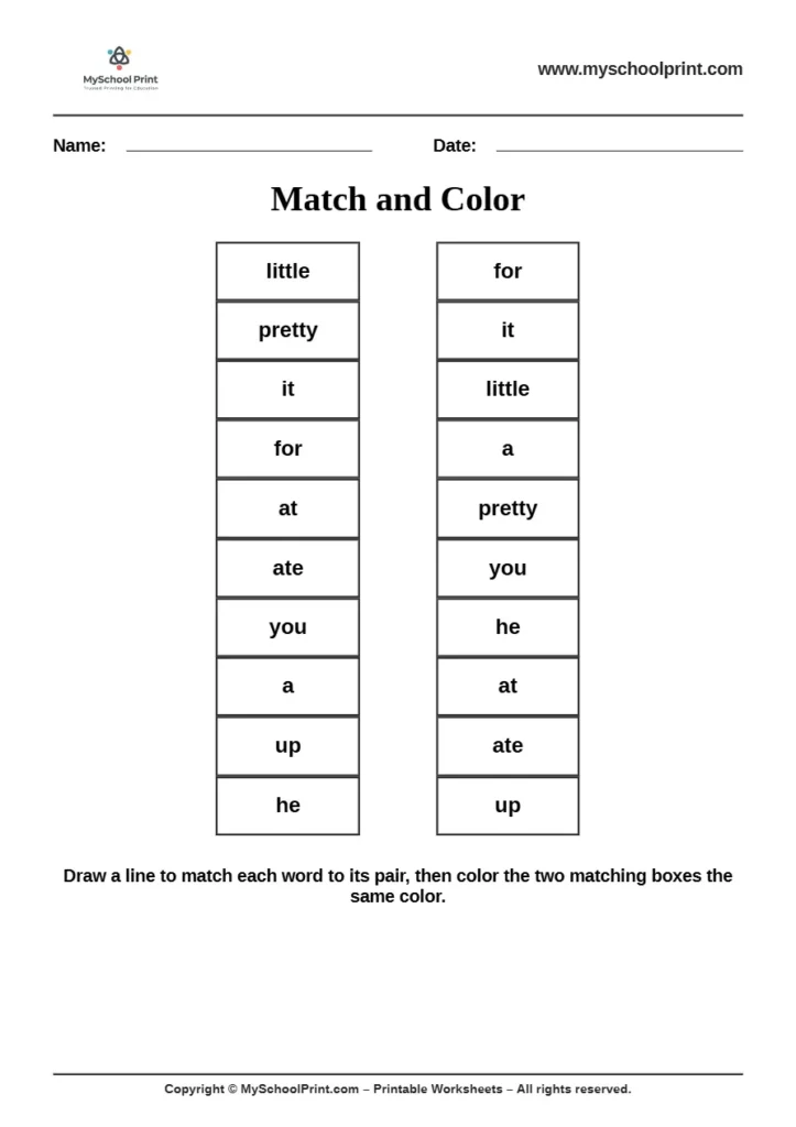 sight words worksheet 62 for kindergarten reading practice