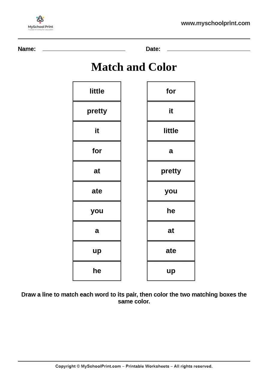 sight words worksheet 62 for kindergarten reading practice