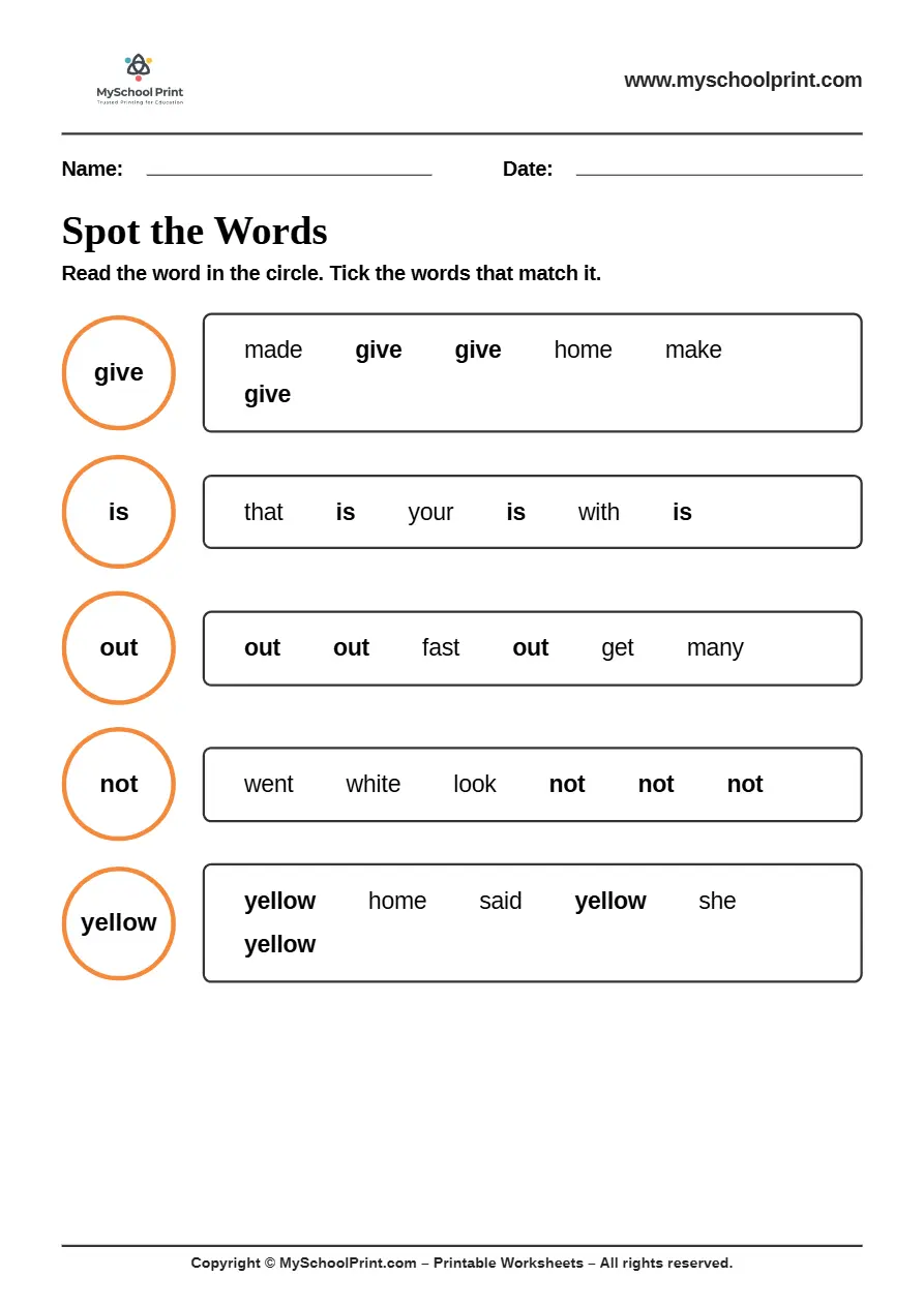 sight words worksheet 65 for kindergarten reading practice