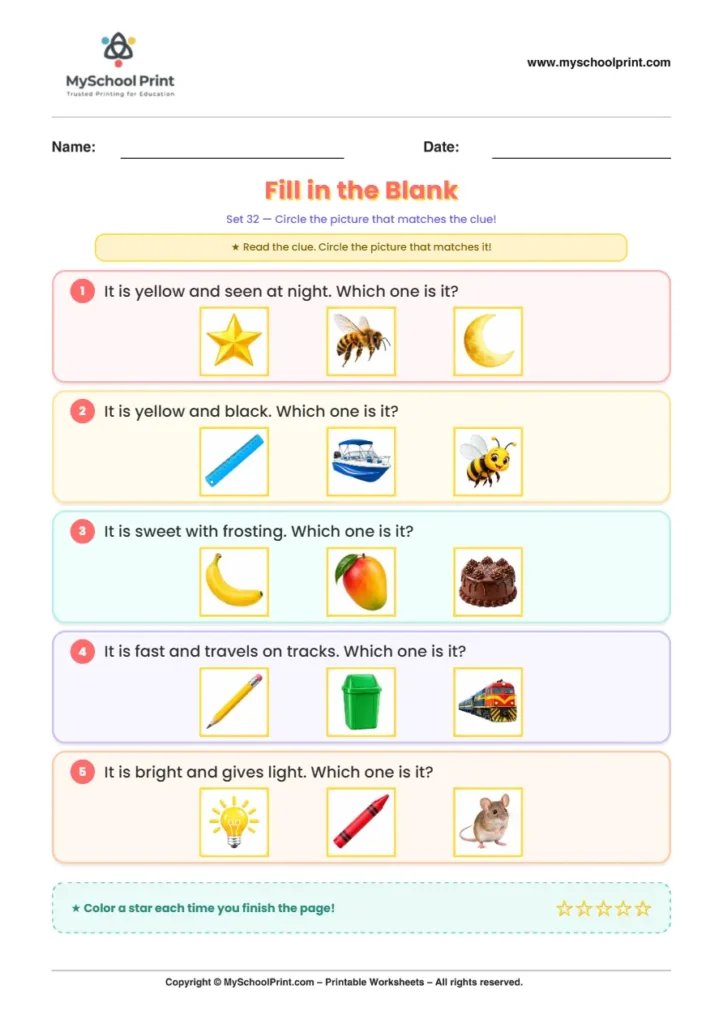 Simple English Reading Worksheet 116 for Kindergarten