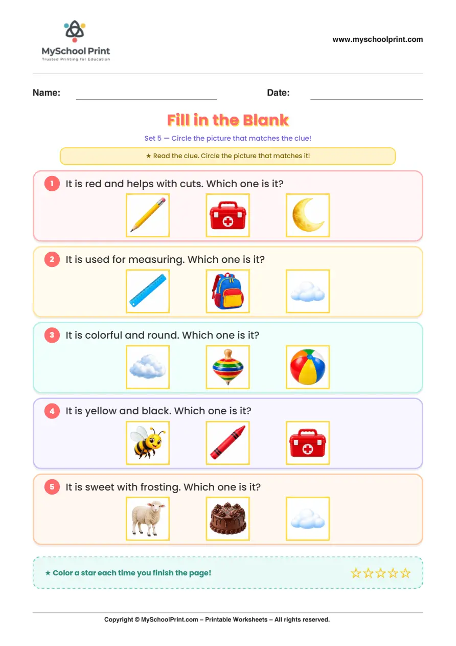 Simple English Reading Worksheet 145 for Kindergarten