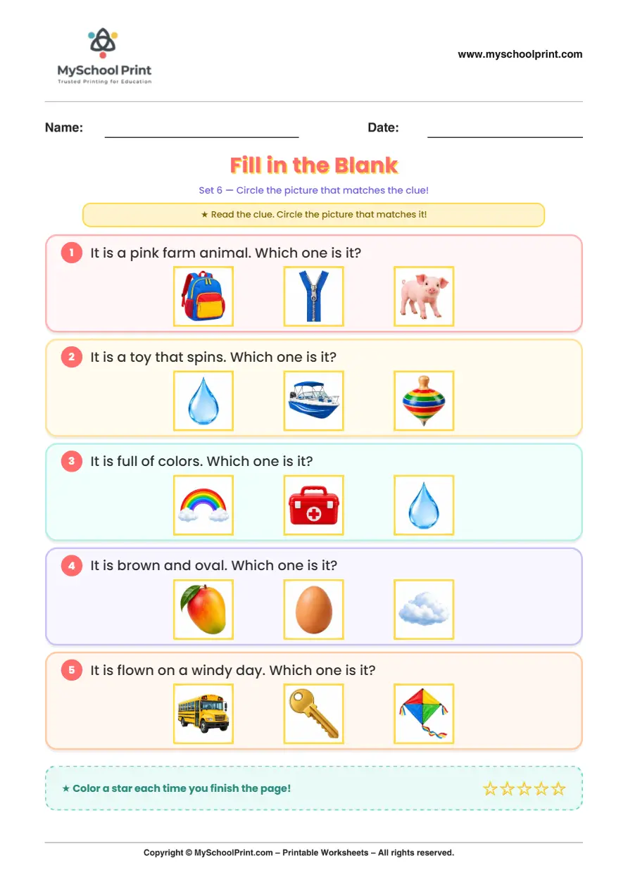 Simple English Reading Worksheet 146 for Kindergarten