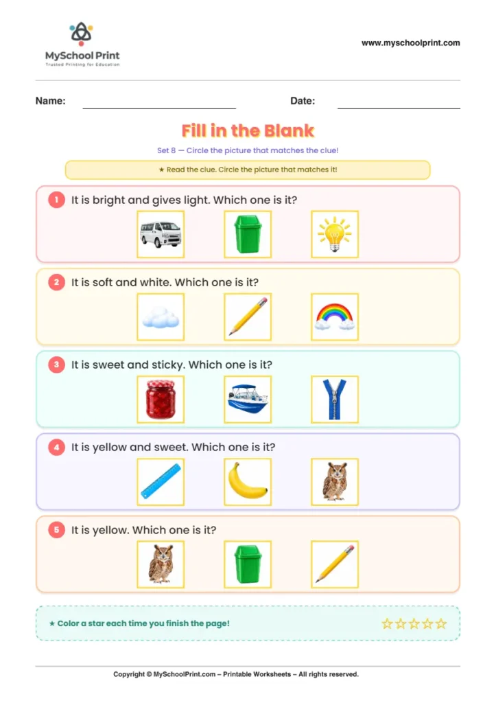 Simple English Reading Worksheet 147 for Kindergarten