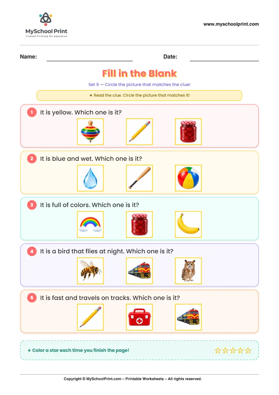 Simple English Reading Worksheet 148 for Kindergarten