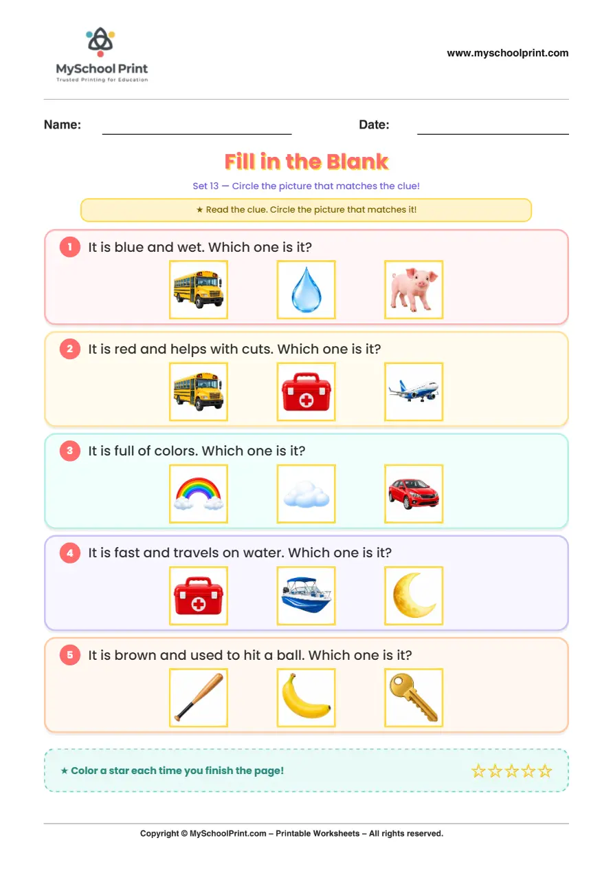 Simple English Reading Worksheet 149 for Kindergarten