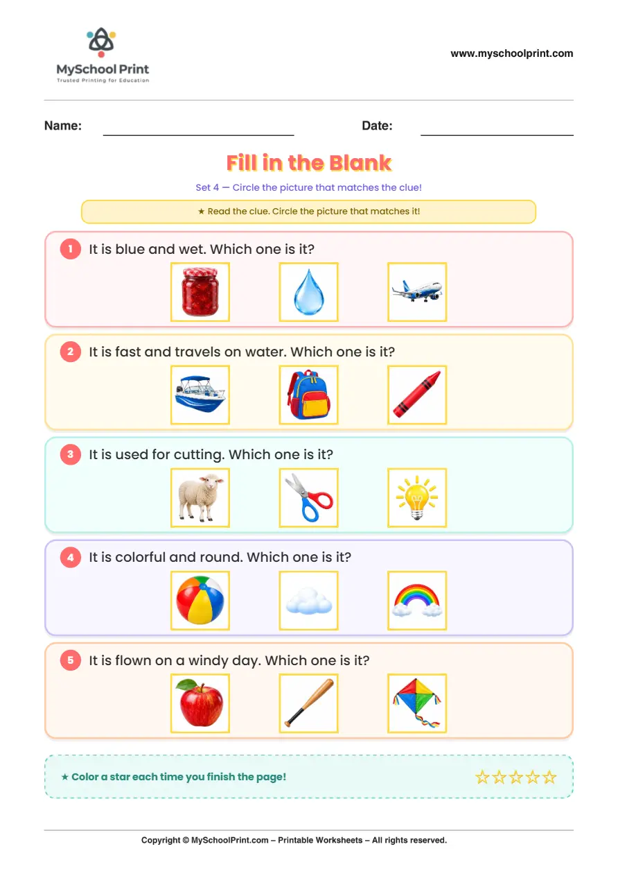 Simple English Reading Worksheet 150 for Kindergarten