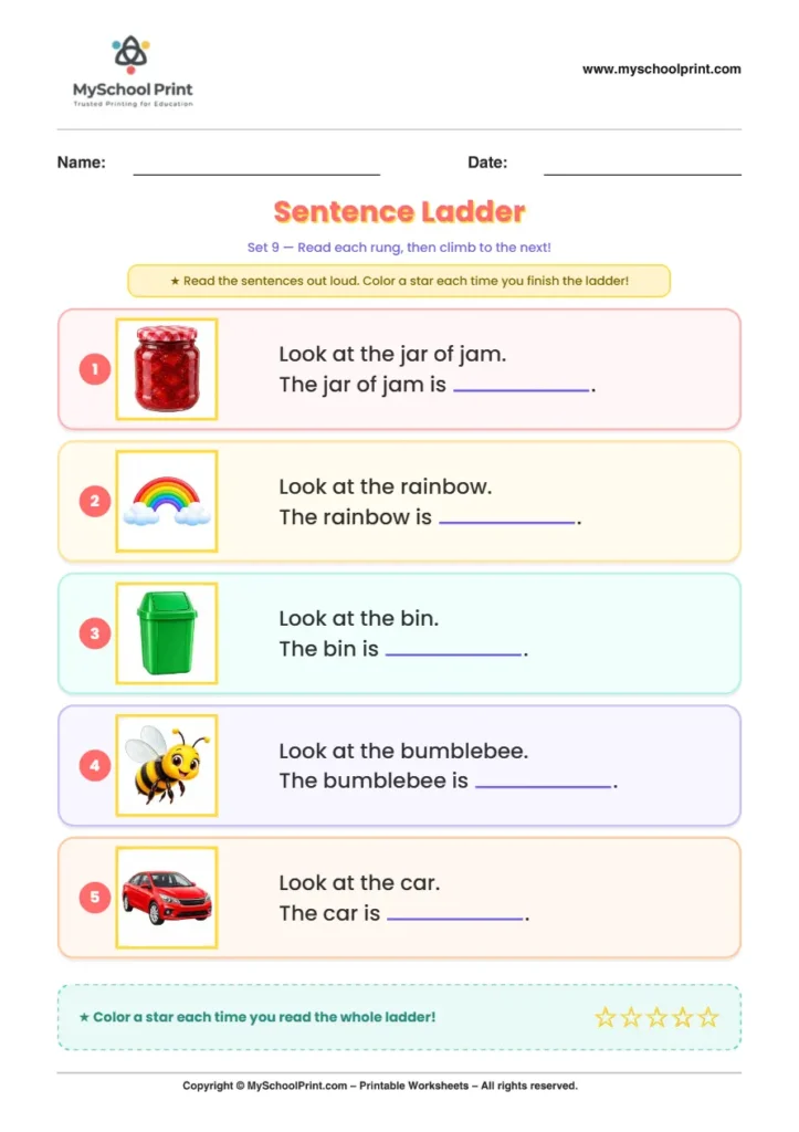 Simple English Reading Worksheet 215 for Kindergarten