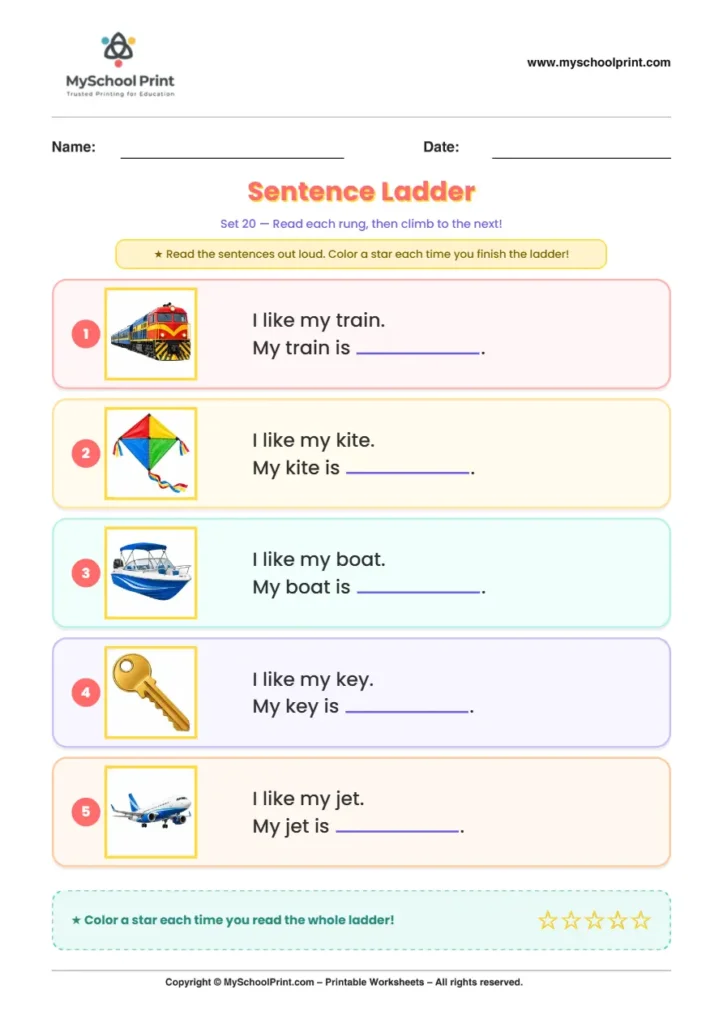 Simple English Reading Worksheet 247 for Kindergarten