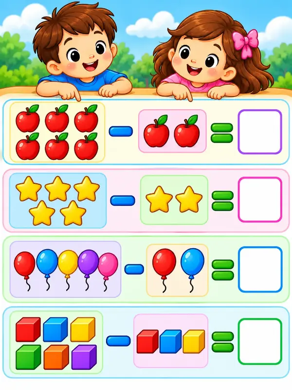 Subtraction worksheets for kids