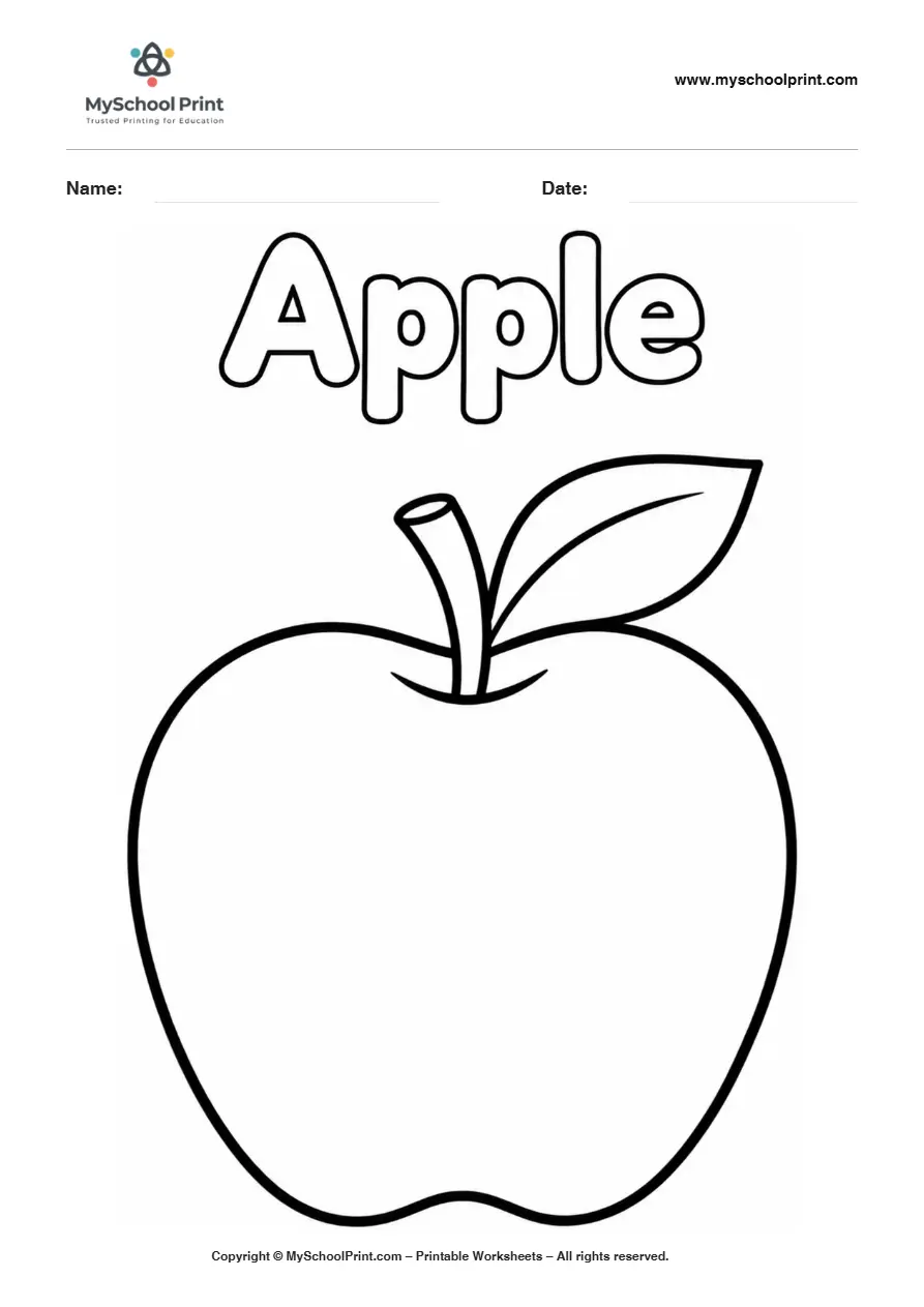 Worksheets Apple fruit coloring page for kids