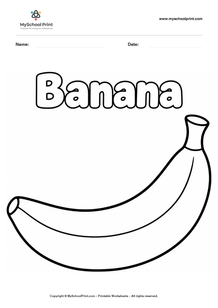 Worksheets Banana fruit coloring page for kids