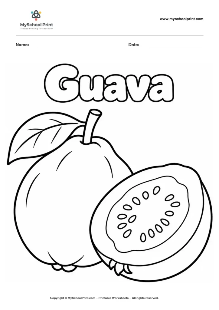Guava Fruit fruit coloring page for kids