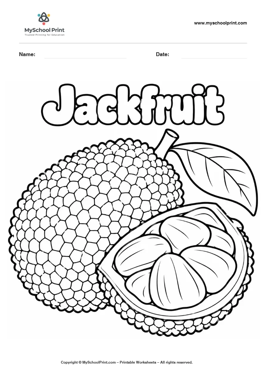 Worksheets Jackfruit fruit coloring page for kids