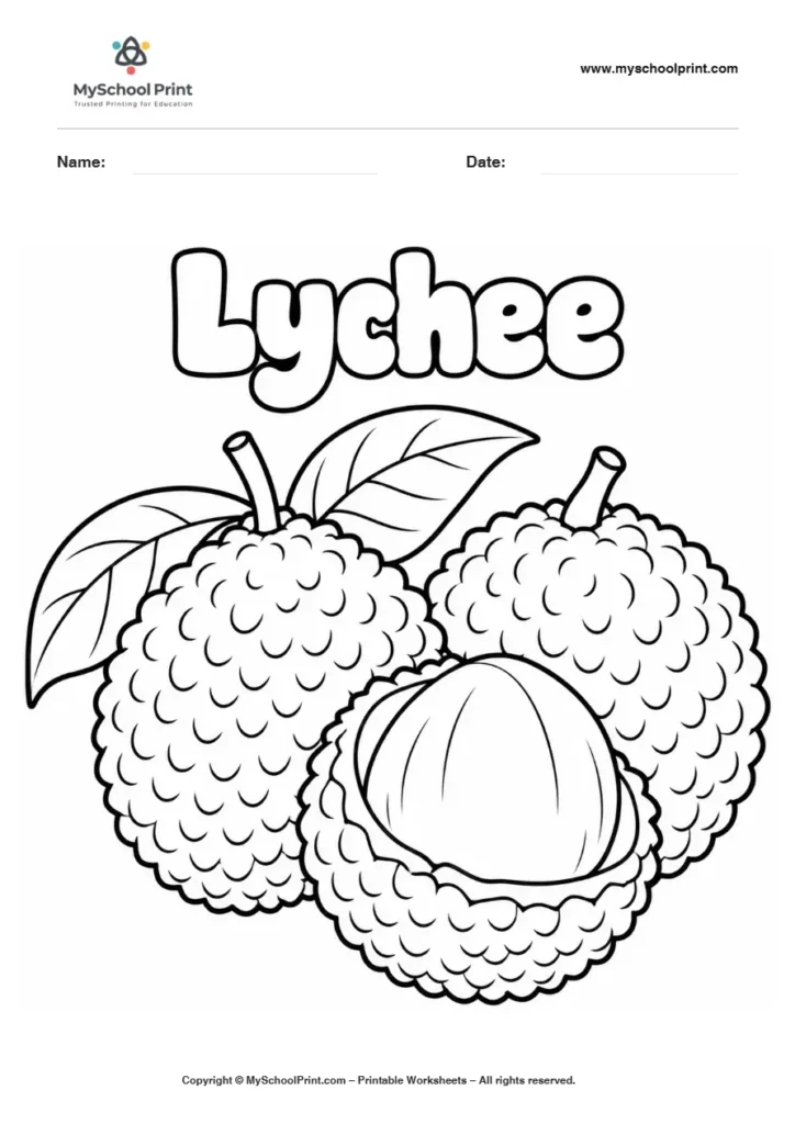 Lychee Fruit fruit coloring page for kids