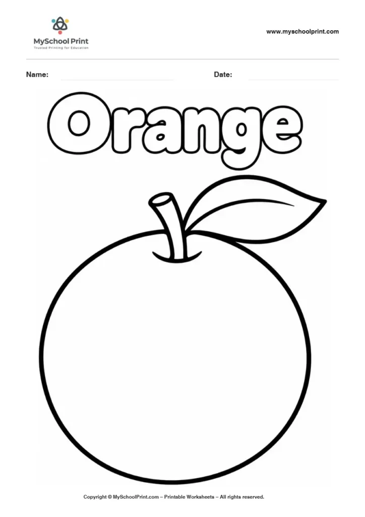 Orange Fruit fruit coloring page for kids