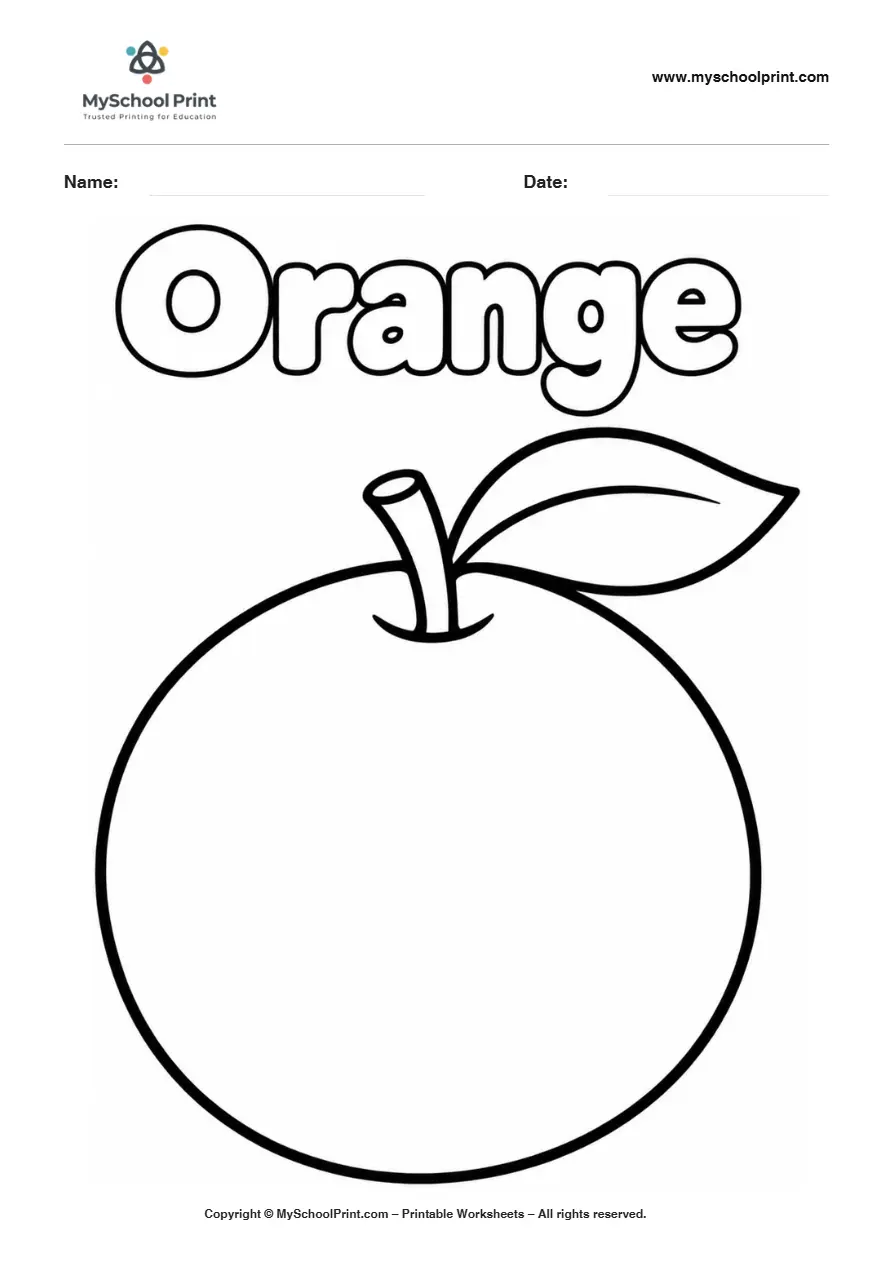Orange Fruit fruit coloring page for kids